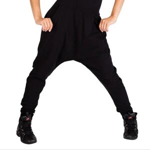 3/$20 Seductions Black Harem Pants Elastic Waist Flowy Crepe Pull On Size Medium